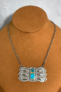 Turquoise Rectangular Concho Necklace by First American Traders