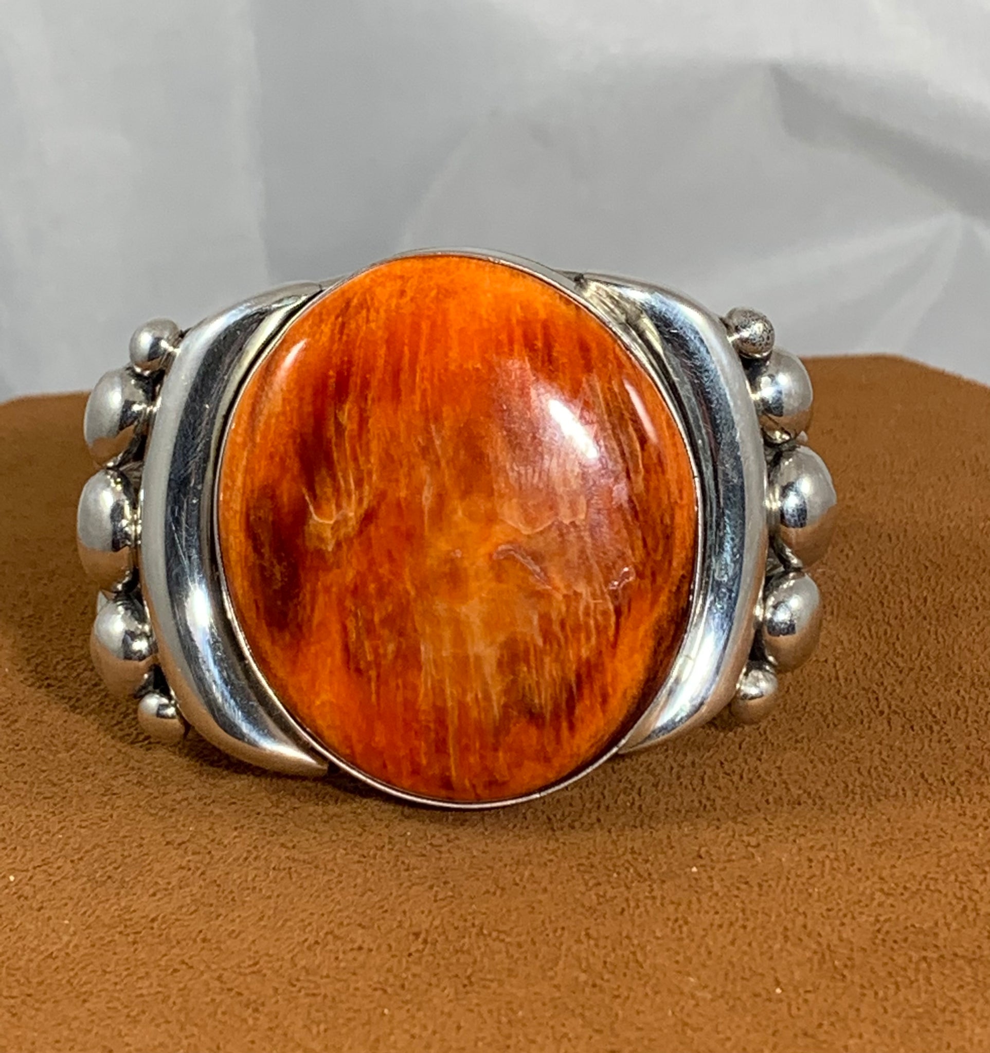 Orange Spiny Oyster Cuff by Alfred Lee