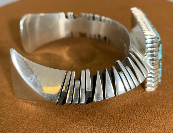 Nevada Blue Turquoise Cuff by Isaiah Ortiz