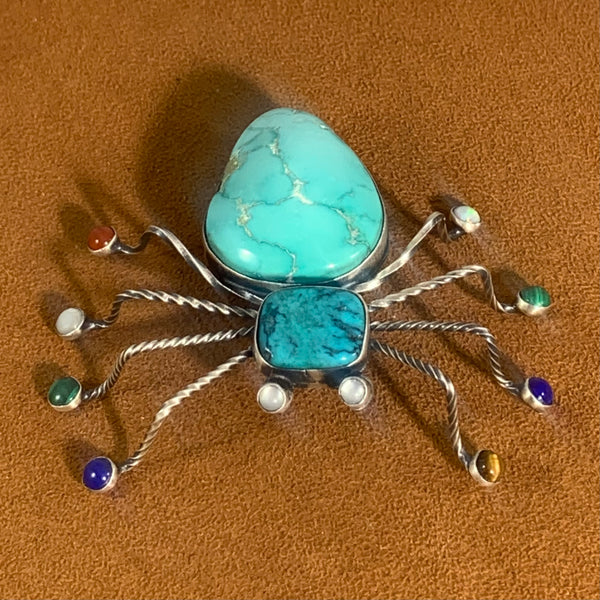 Turquoise Head Bug Pin by Herbert Ration