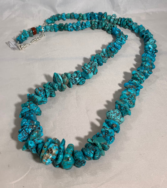Lone Mountain Turquoise 32” Necklace by Kevin Ray Garcia