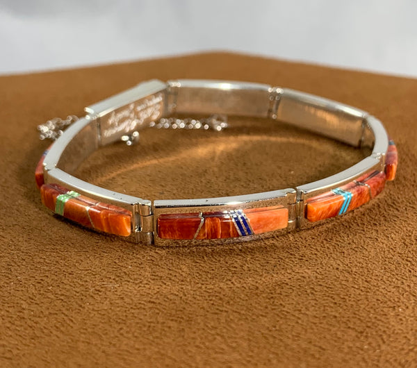 Spiny Oyster Inlay Bracelet  by Earl Plummer