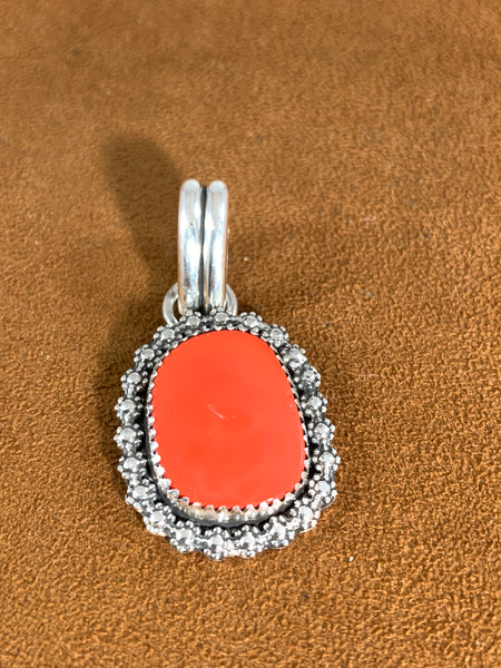 Orange Rosarita Pendant by Emily Peck