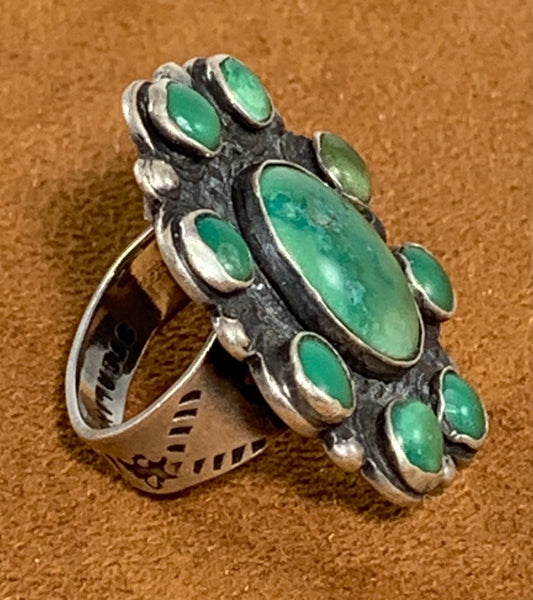 Small Cluster Turquoise Vintage Ring