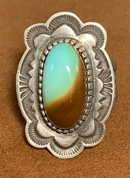 Two-tone Turquoise Ring by Tommy Jackson
