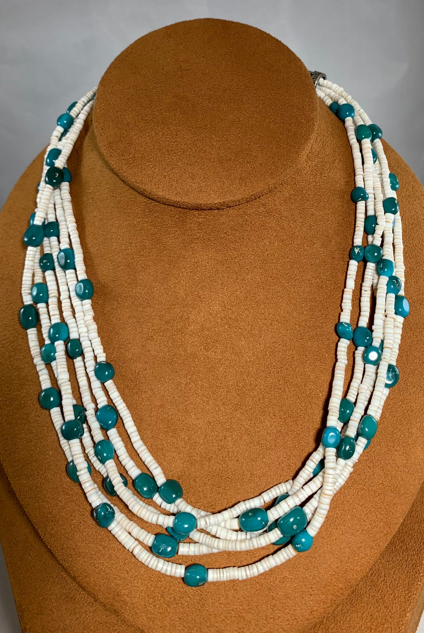 Shell and Turquoise Necklace by Don Lucas