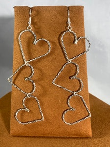 Triple Heart Twist Earrings by Katrina Tsosie
