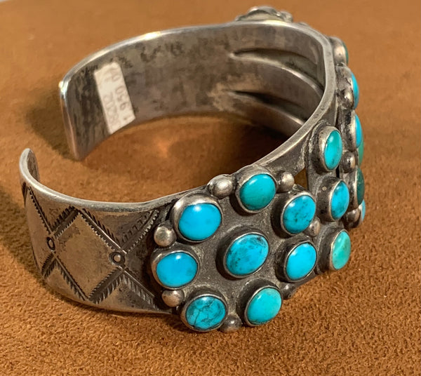 Vintage Turquoise Cluster Cuff