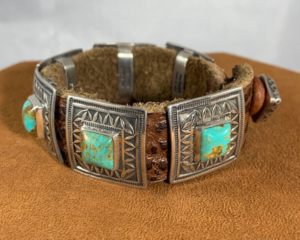 Turquoise Concho Bracelet by Rick Montaño