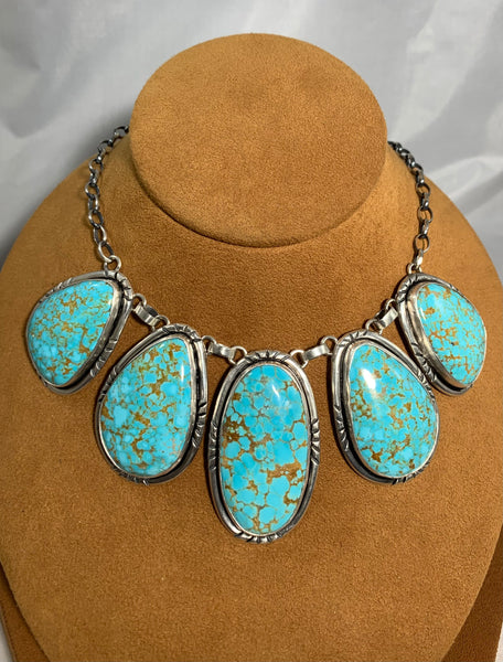 Large Stone #8 Turquoise Necklace by First American Traders