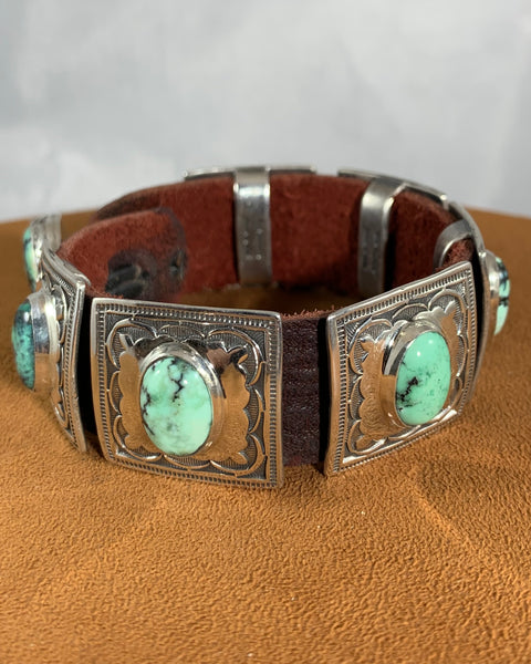 New Lander Turquoise Concho Bracelet by Rick Montaño