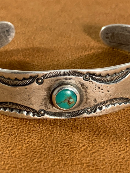 Silver Turquoise Vintage Cuff