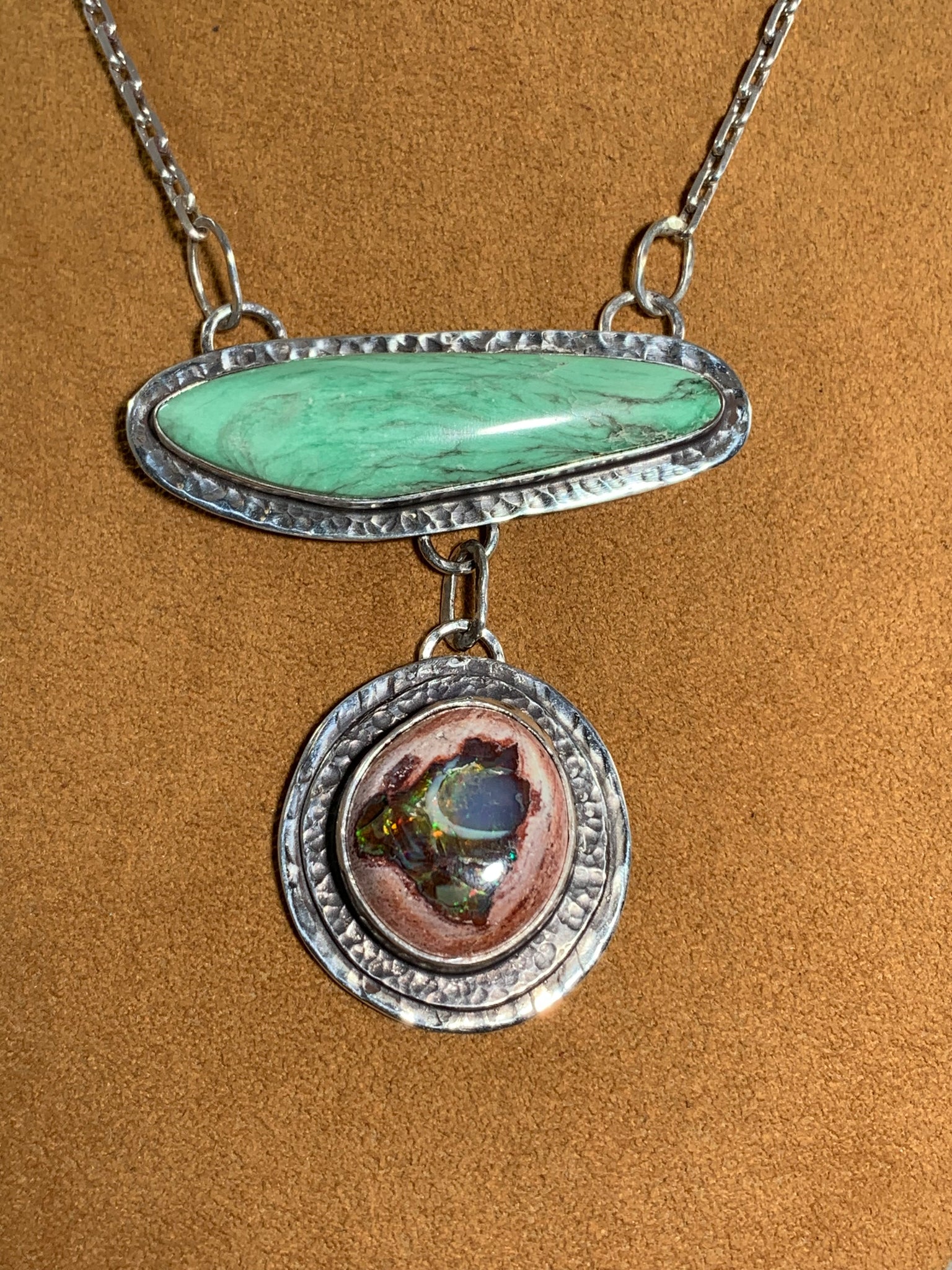 Mexican Opal and Turquoise Necklace by Dezbah Stumpff