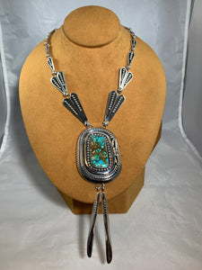High Grade Kingman Turquoise Necklace by Johnathan Nez