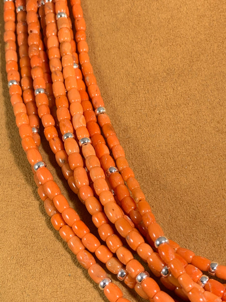 9 Strand Natural Coral Necklace by Albert Lee