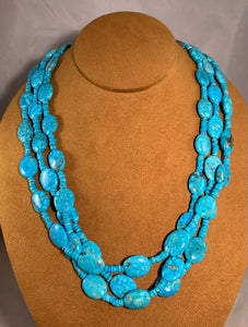 Flat Turquoise Bead Necklace by Don Lucas