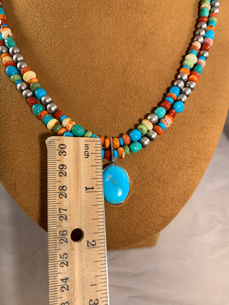Two Strand Multi-Stone Bead Necklace by Don Lucas