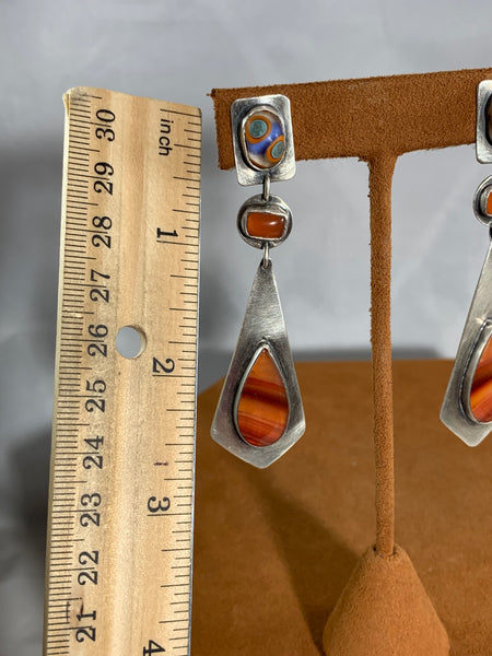 Orange Agate Earrings by Victoria Maase Stoll