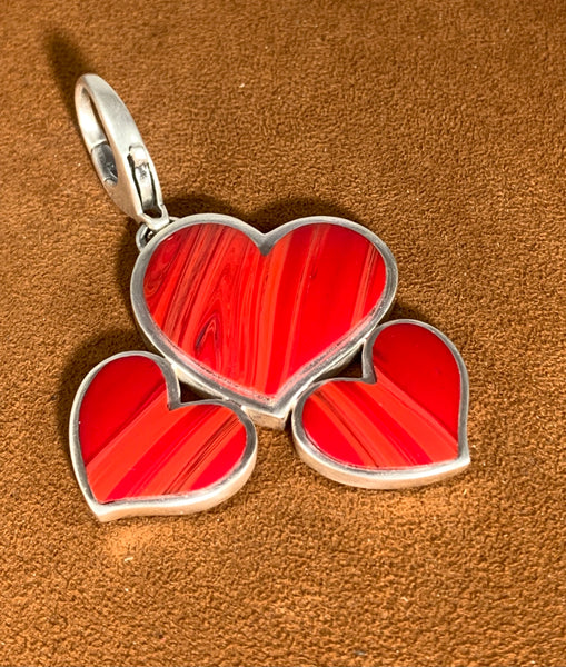 Triple Heart Rosarita Pendant by Gloria Sawin