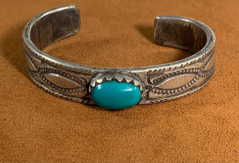 Small Oval Turquoise Cuff by Jock Favour