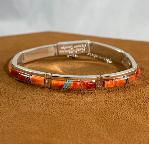 Spiny Oyster Inlay Bracelet  by Earl Plummer