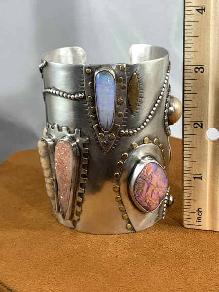 Pink Druzy Stalactite Cuff by Victoria Maase Stoll