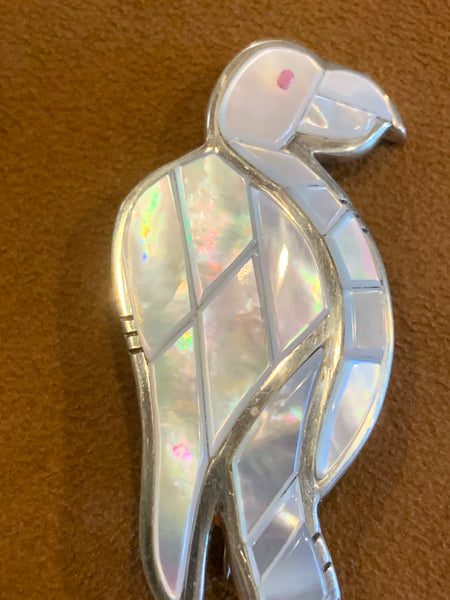 Mother of Pearl Parrot Pin by Michael Dukepoo