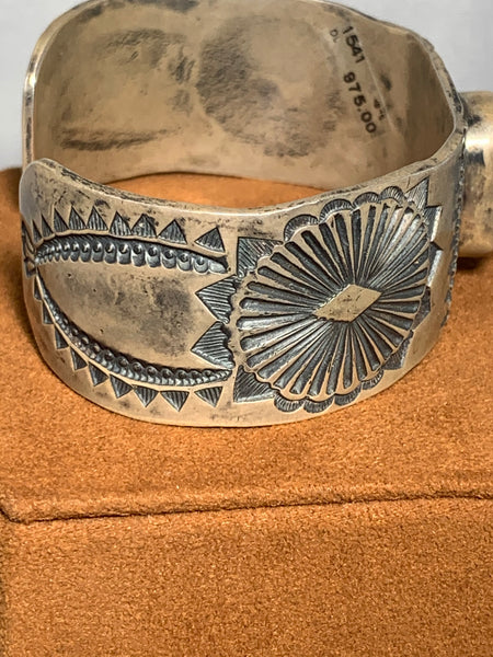 Wide Stamped Turquoise Ingot Cuff by Don Lucas